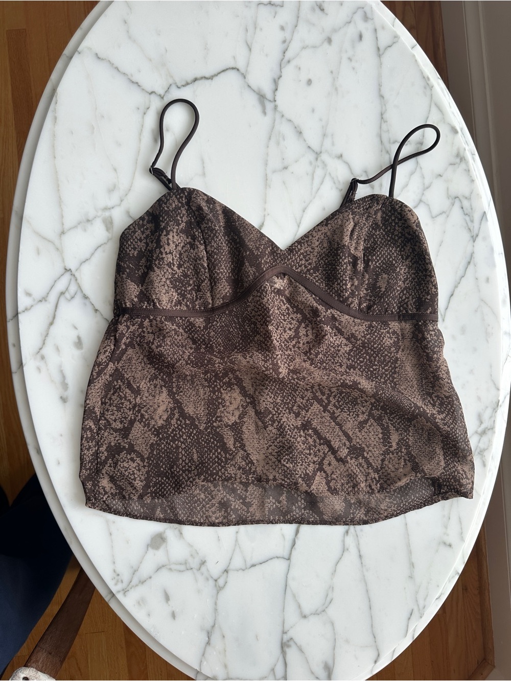 Abercrombie & Fitch Brown Snake Print Satin Cami